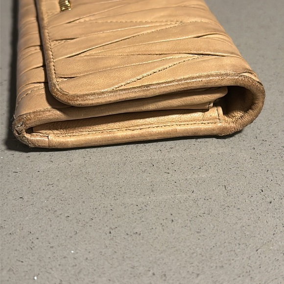 Authentic Miu Miu Tan Leather Snap Long Wallet - Picture 3 of 10